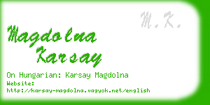 magdolna karsay business card